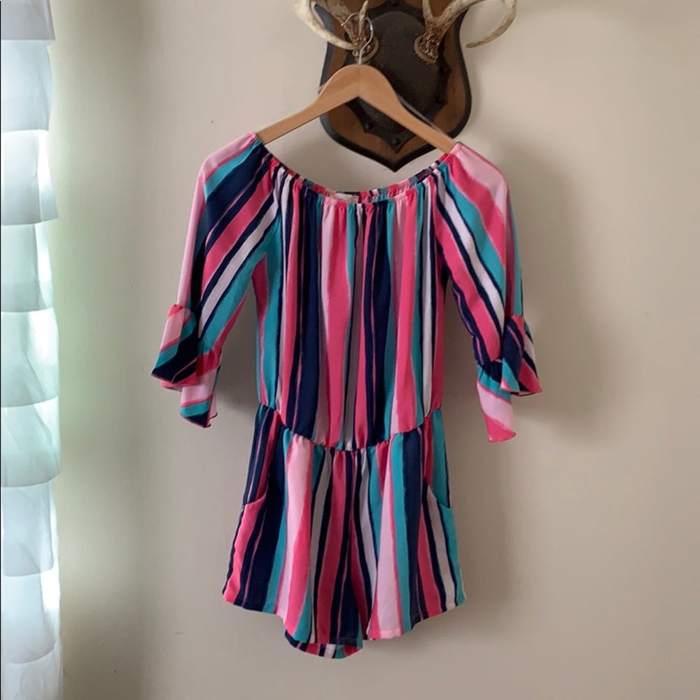 BRAND NEW striped Pink Lily romper